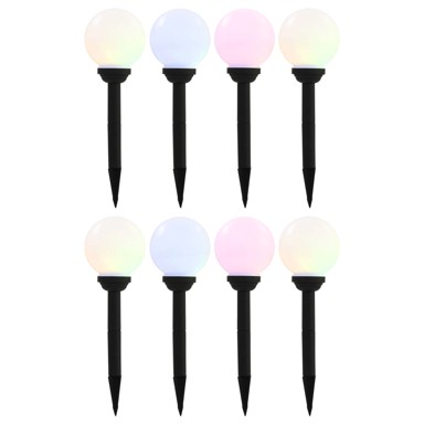 Vanjske solarne svjetiljke 8 kom LED kuglaste 15 cm RGB