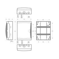 FAMATEL Kutija za osigurače, nadžbuk, 26 osigurača, IP65, 3926-T-KN/26, bijela