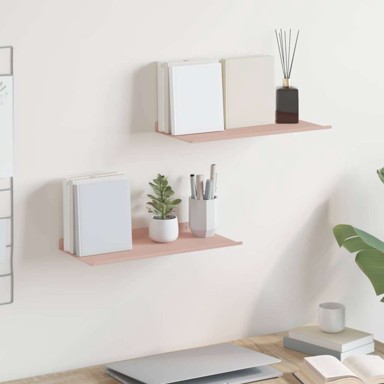 Polica, zidna, ružičasta, 40 x 18 x 2,5 cm, 2 kom