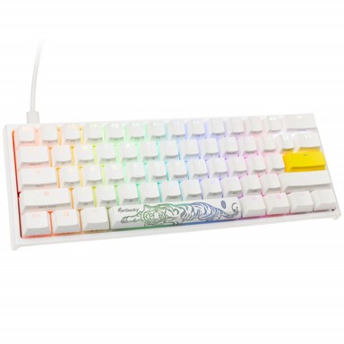 DUCKY Gaming tipkovnica One 2 Pro Mini White Edition, RGB LED - Cherry Blue (US)-DKON2061ST-CUSPDWWT2