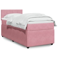 Box spring krevet s madracem ružičasti 100x200 cm baršunasti