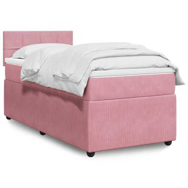 Box spring krevet s madracem ružičasti 100x200 cm baršunasti