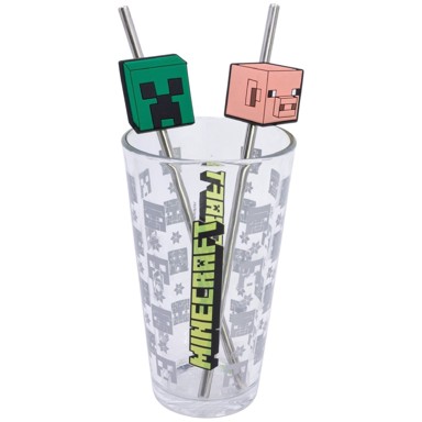 Čaša sa slamkom Minecraft, 480 ml