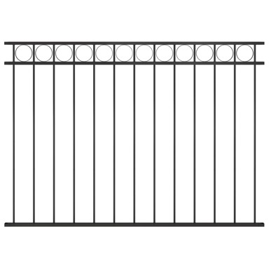 Panel za ogradu čelični 1,7 x 1,2 m crni