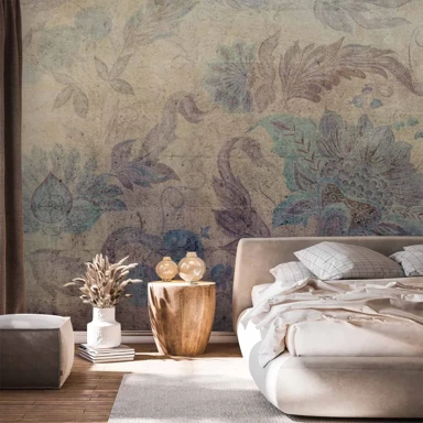 Foto tapeta Cvjetne dekoracije, biljni motiv s ornamentima u vintage stilu, 300x210 cm