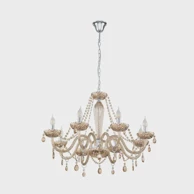 EGLO Visilica Basilano, 8xE14, akrilno staklo konjak, krom