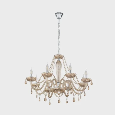 EGLO Visilica Basilano, 8xE14, akrilno staklo konjak, krom