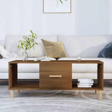 Stolić za kavu boja smeđeg hrasta 102x50x40cm konstruirano drvo