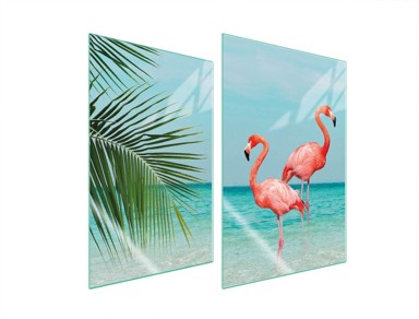 TMK Staklena zaštita za štednjak ili ploču za kuhanje iz dva dijela 35x52, flamingo