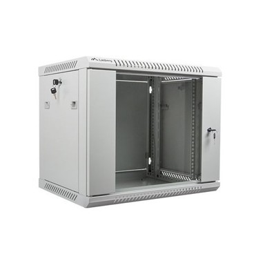 LANBERG Ormar za ugradnju na zid 19'', 9U, 600x450mm, staklena vrata, sivi