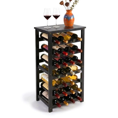 NORTHIX Stalak za vino od orahova drva, 28 boca
