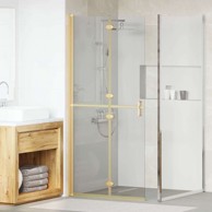 Zid za walk-in tuš 90x190 cm, zlatna i prozirna