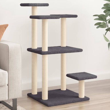 Grebalica za mačke s platformama tamnosiva 98,5 cm