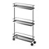 YAMAZAKI Crni metalni regal na kotačima 38x66 cm Tower 