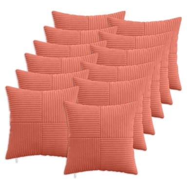 ALMELO Presvlake za jastuke 12 kom. 45 x 45 cm, crveno-narančaste