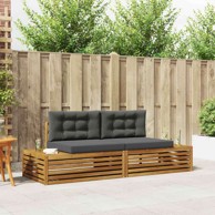 Set vanjskih sofa s jastucima, prirodna i antracit, 2 kom