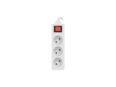 LANBERG Produžni kabel, 3 m, 3× 230 V, s prekidačem, bijeli