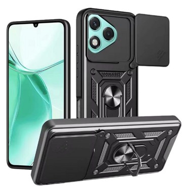 MAX MOBILE Anti-Shock maskica s prstenom za Honor X5C Plus, crna