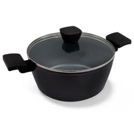 BE Living Posuda za kuhanje s poklopcem Essential Black 24 cm