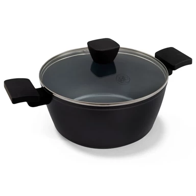 BE Living Posuda za kuhanje s poklopcem Essential Black 24 cm