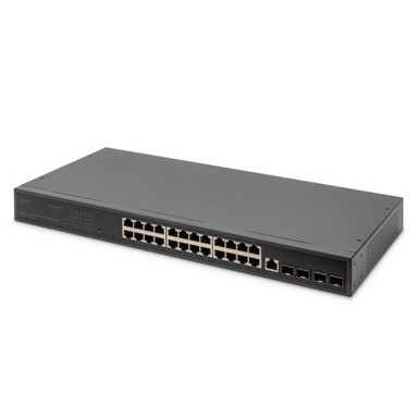 DIGITUS Switch, upravljani, 29x portova (24x RJ45 1G, 4x SFP+ 10G, 1x uplink), rackmount