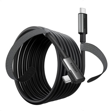 UGREEN Kabel USB-C 60W, zakrivljeni, kompatibilan s Oculus Quest 2/Pico 4 i PC/Steam VR, za VR slušalice i gaming, 5m