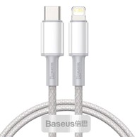 BASEUS Kabel USB-C/Lightning, QC, PD 20W, 1 m, pleteni, bijeli