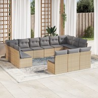 13-dijelni set vrtnih sofa s jastucima poliratan bež