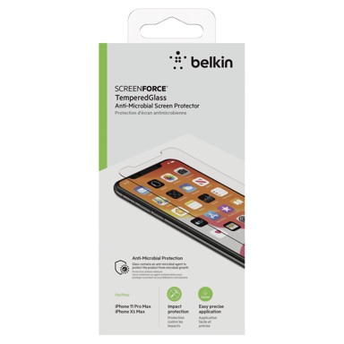 BELKIN Zaštitno temperirano staklo ScreenForce antimikrobno za iPhone 11 Pro Max/Xs Max