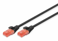 DIGITUS UTP Patch, CAT.6, 3 m, crni