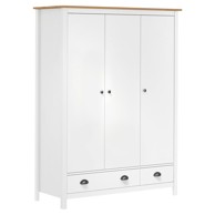 Trokrilni ormar Hill bijeli 127 x 50 x 170 cm masivna borovina