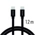 SWISSTEN Kabel USB-C/USB-C, platneni, 3A, 1.2M, crni