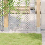 Postolja za stupove kvadratna 4 kom 101x101 mm, pocinčani čelik, srebrno