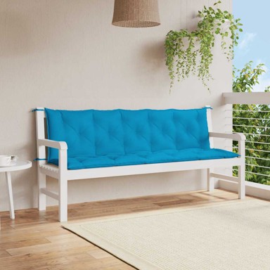 Jastuk za vrtnu klupu 180 x (50 + 50) x 7 cm, svijetloplavi, tkanina