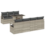8-komada vrtna sofa s jastučićima, poli ratan, svjetlosiva