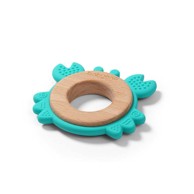 BABYONO Silikonsko drvena grickalica za zube Rak, Mint