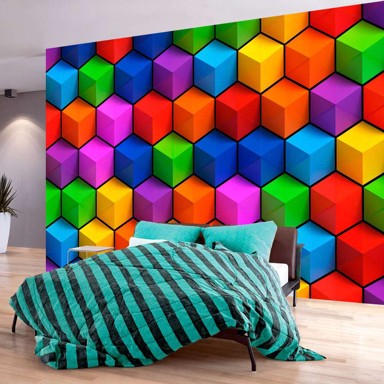 Foto tapeta Colorful Geometric Boxes 100x70