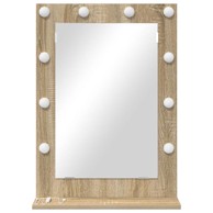 Ogledalo za toalet 70x50x18 cm MDF staklo, sonoma hrast