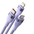 BASEUS Kabel Flash 2 3u1, USB-C + micro USB + Lightning, 100W, 1.5m