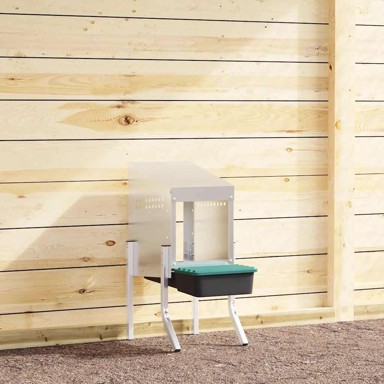 Gnijezdo za kokoši, 1 odjeljak, s nogama, pocinčani čelik, 30.5 x 50 x 63/68 cm