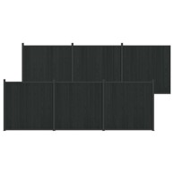 Paneli ograde, 6 kom, WPC i aluminij, crni