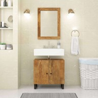 Ogledalo 70 x 50 cm od masivnog drva manga i stakla, boja meda