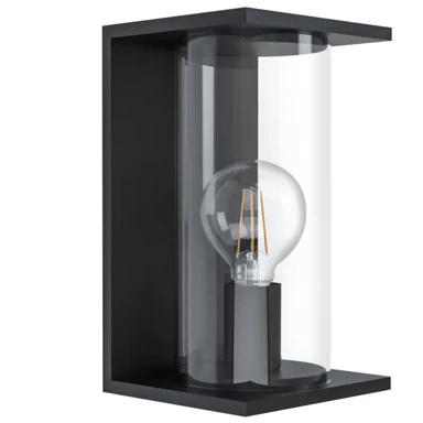 Vanjska zidna lampa, 1xE27, 40W, IP54, Cascinetta, 98713, pocinčani čelik/staklo/crno