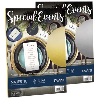 FAVINI Papir višenamjenski ILK Special Events A4, 120 g/m², pakiranje 20 kom, srebrni