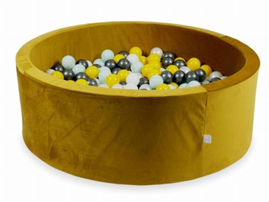 MIMII Suha jama s kuglicama 500 dijelova 110 x 40 Baršunasto zlato, žuta, svijetla mint, metalik grafit, bijela, biserna