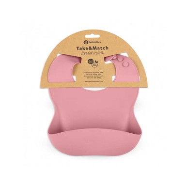 PETITEMARS Silikonski podbradak 6 m+ Take&Match, Dusty Rose