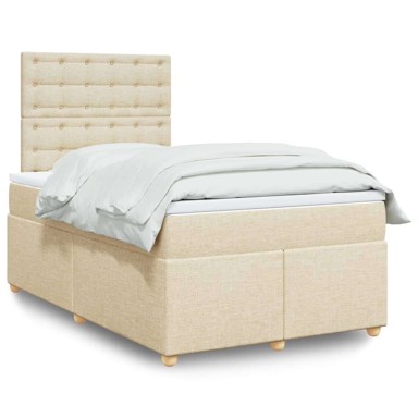 Boxspring krevet s oprugama i madracem, 120x200 cm, krem