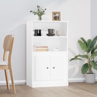Visoka komoda bijela 60 x 35,5 x 103,5 cm od konstruiranog drva