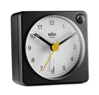 BRAUN Budilica BC 02 XBW Quartz, crno-bijela