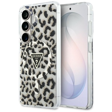GUESS IML Triangle Leopard MagSafe maskica za Samsung Galaxy S26, crna